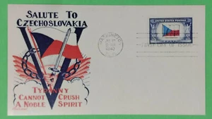 Salute to Czechoslavia- Facsimile FDC - Fleetwood Cachet - July 12, 1943 - VGC - Picture 1 of 2