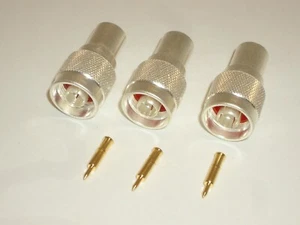 AIM 12452-001 3X N MALE CRIMP-ON RF ANTENNA CONNECTOR FOR RG-8 RG213 COAX CABLE - Picture 1 of 2