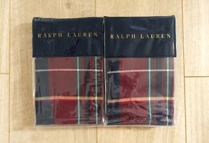Pair RALPH LAUREN Red & blue GRANDVOY LEMULTI 50x75 Cotton pillow case sham x2 - Picture 1 of 7
