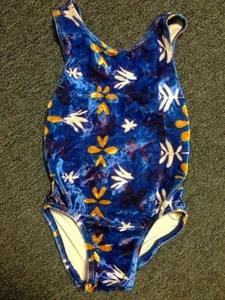 GK Gymnastik Tanz Turnanzug Anzug blau gelb weiß Größe S - Bild 1 von 5