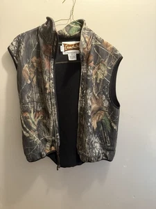 Game hide Camoflauge Mossy Oak Hunting Vest Men’s Size Large - Picture 1 of 5