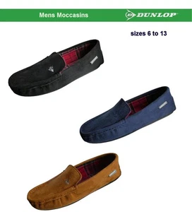DUNLOP Mens BORIS Moccasin Slippers Memory Foam TPR Sole £19.99 Post Free - Picture 1 of 13