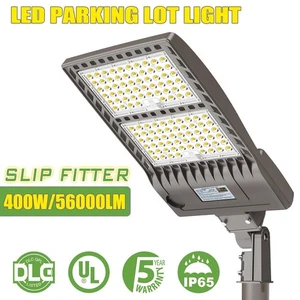 56000LM 400W LED Parking Lot Light Commercial Shoebox Area Lights Slip Fit Mount - Picture 1 of 14
