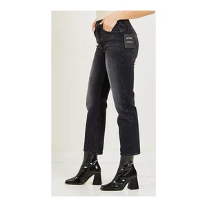 MOTHER Superior The Tomcat Straight Leg Jeans in Lies Lies Lies Black 28 - Picture 1 of 11