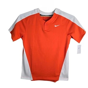 Nike Men's Large Jersey Orange White Baseball Dri-Fit Vapor Jersey Sportswear - Picture 1 of 6