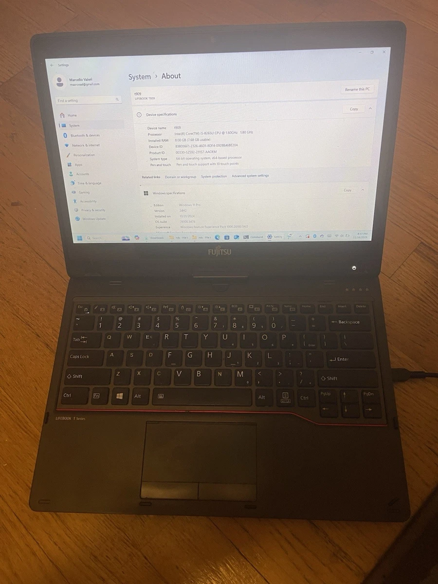 Fujitsu 8 GB RAM PC Laptops & Netbooks 256 GB SSD Capacity for