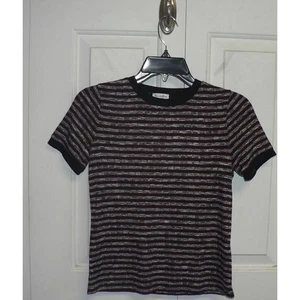 Love, Fire Girls Short Sleeve Crewneck Top in Burgundy/Grey/Black Large MSRP $25 - Picture 1 of 3