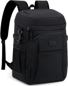 Insulated Cooler Backpack for 35 Cans - Waterproof Soft-Sided Leakproof - Black - Picture 1 of 11