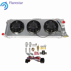 3 Rows Radiator+Shroud Fan 1984-2001 For Jeep Cherokee XJ/Comanche 2.5L 4.0L - Foto 1 di 13