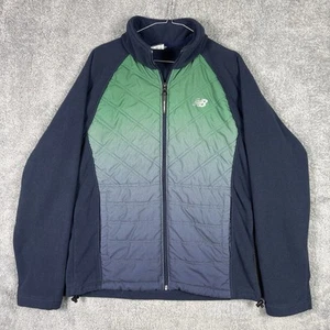 New Balance Puffer Jacket Mens M Quilted Full Zip Fleece Tech Black Running Gym - Picture 1 of 9