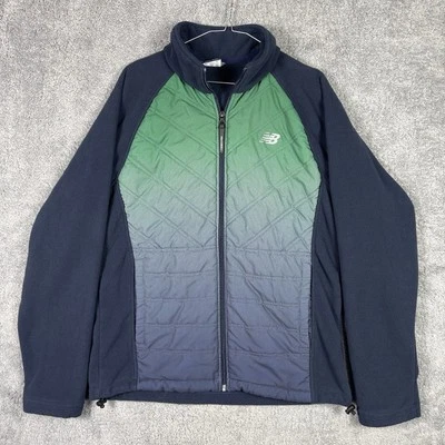 New Balance Puffer Jacket Mens M Quilted Full Zip Fleece Tech Black Running Gym - Image 1 of 4