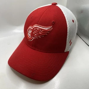 Detroit Redwings Hat Stretch Fitted Small Zephyr Red White Cleaned NHL VGC - Picture 1 of 11