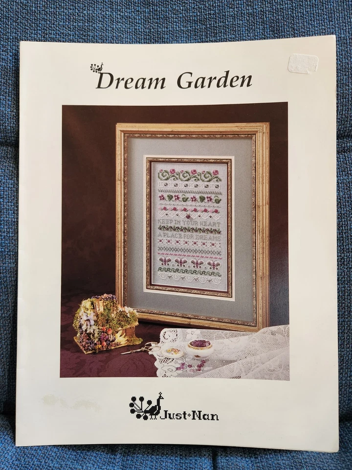 Just Nan Dream Garden Vintage Counted Cross Stitch Sampler Pattern 1994 - Image 1 of 2
