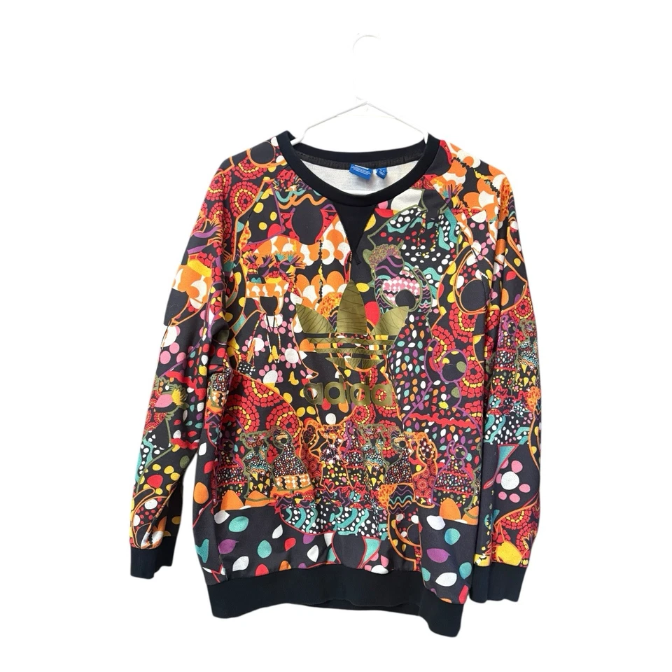 Adidas X Farm Rio Sweatshirt Womens Medium Maracatu Brazilian Trefoil Colorful - Image 1 of 4