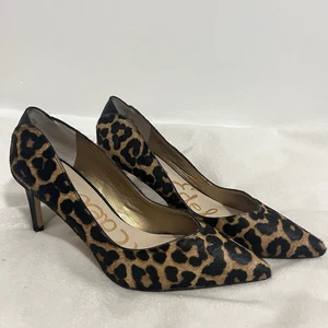 Sam Edelman spitz zulaufender Pumps Schuhgröße 9 M hellbraun schwarz Leopard Kalbshaar Orella - Bild 1 von 8