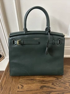 Ralph Lauren RL50 Handbag Tote Bag Purse Leather Large Green - Picture 1 of 22