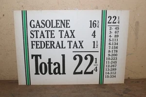 Letrero Sinclair bomba visible gasolinera 2 lados precio impuestos gasolina años 20 vintage - Imagen 1 de 2