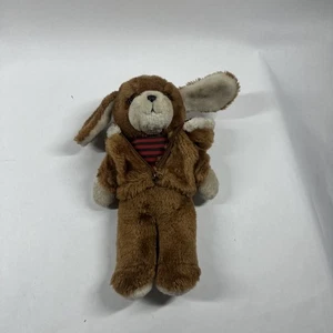 "Perro de peluche cachorro de peluche Avon vintage de los años 80 con chaqueta de juguete 13""" - Imagen 1 de 14