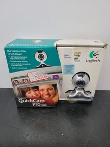 Logitech Quick Cam Pro 4000 Built in Microphone Webcam Silver USB 2.0 New in Box - Picture 1 of 9