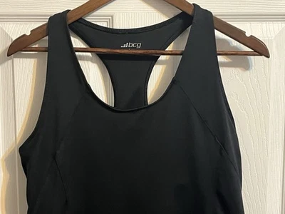 Camiseta sin mangas BCG negra sin mangas ropa deportiva espalda deportiva camisola talla L para mujer Foto 1 de 4