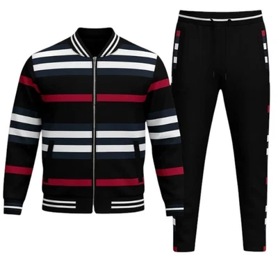 Men’s Casual Straight Leg Designer Printed Jacquard Full Matching Set  (5038) - Image 1 of 4