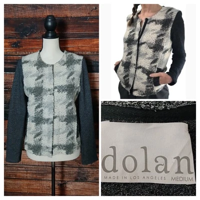Jaqueta suéter Dolan Anthropologie M Shacket cardigã zíper completo lã mohair EUA  - Imagem 1 de 4