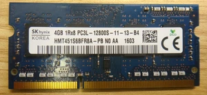 Genuine SK Hynix 4GB 2Rx8 PC3L-12800S DDR3 Laptop Memory Ram HMT451SBFR8A-PB NO - Picture 1 of 2