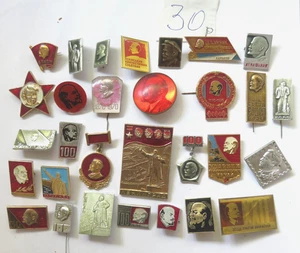 SOWJET Russland Propaganda des KOMMUNISMUS UDSSR Satz Abzeichen Lenin 30 S. № 4 - Bild 1 von 6