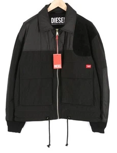 DIESEL J-Tech Mens Jacket XL Black Leather Coated Insulated Pockets RRP€325 - Picture 1 of 18