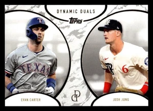2025 Topps Dynamic Duals Evan Carter||Josh Jung #33 Texas Rangers - Picture 1 of 2