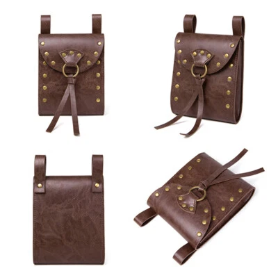 Bolso de Cintura Medieval Vintage Cinturón Colgante Monedero Cuero PU Juegos con disfraces Accesorios 1x Foto 1 de 4