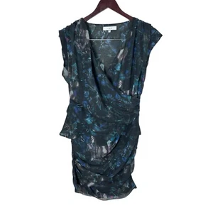 IRO Marty Watercolor Chiffon Draped Sheer Sheath Dress Women’s Size EU 38 US 8 - Picture 1 of 6