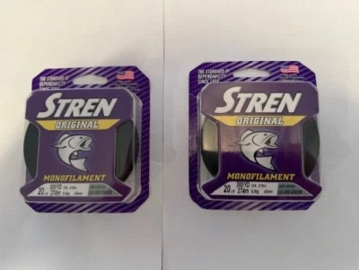 2 Spools Stren Monofilament Fishing Line 20 Lb Test 300 Yards Lo-Vis Green ~ New - Image 1 of 2