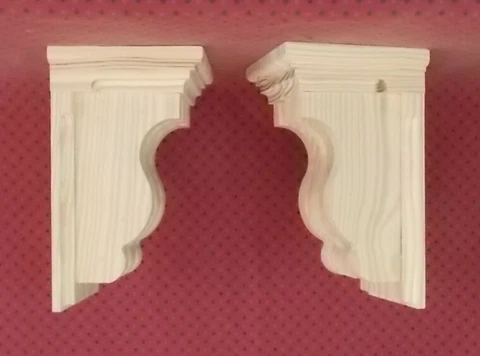PAIR of Solid Wood Corbels Sconces Shelf Mantel Supports (#2716) Cover