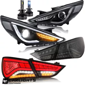 For 2011-2014 Hyundai Sonata VLAND Headlights+Tail Lights+LED Kits w/Sequential - Picture 1 of 22