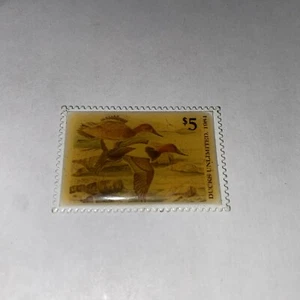 1984 Ducks Unlimited Enameled Metal Stamp Collectible 1.5" - Picture 1 of 6