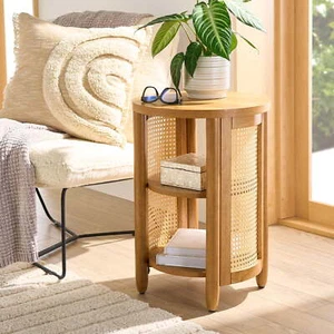 Springwood Caning Side Table, Light Honey Finish - Picture 1 of 12