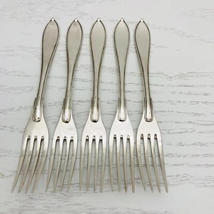 5 Prima PMV3 Salad Forks Silverpate NS ALP Sweden 6" Monogrammed KO - Picture 1 of 14