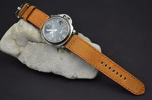 CORREA RELOJ 26 24 22 MM MARRON AVELLANA HECHA MANO GENUINA PIEL NOVILLO MASTRAP - Bild 1 von 12