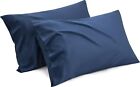 Bedsure Viscose from Bamboo Pillow Cases Queen - Navy Blue Silk Cooling