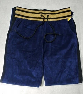 C&C California Navy Black Gold Velour  Sweat Pants Zip Bottom Size S Pre-Owned - Picture 1 of 9