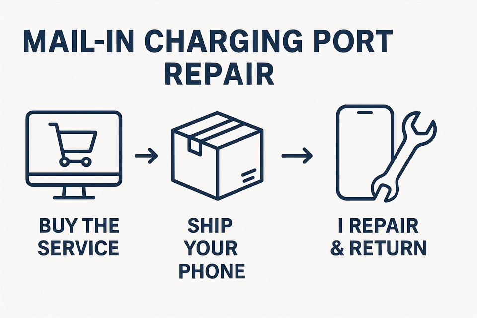 Reparación de puerto de carga - Correo para Samsung S20 S21 S22 S23 Pixel 1plus leer b4... Foto 1 de 1