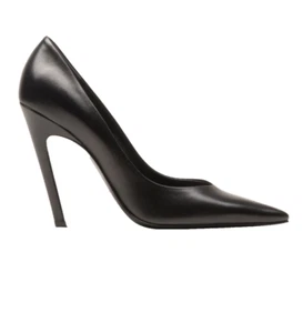 Zapatos de salón Balenciaga Slash tacón inclinado $675 punta charol EU37.5 - Imagen 1 de 20