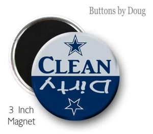 Dishwasher Clean Dirty Magnet with Blue and Grey Colors 3 Inches in Diameter - Picture 1 of 1