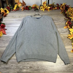 Basic Editions Sweater Size Large Thicker Gray Pullover Ribbed Knit Stretch Mens - Picture 1 of 13