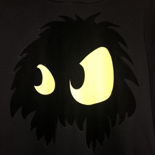 ALEXANDER MCQUEEN Felpa con cappuccio McQ ALEXANDER MCCHEEN MAD CHESTER FLOCKED LOGO MONSTER NERO GIALLO XXL