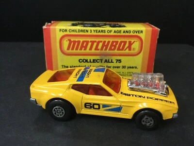 FORD MUSTANG MACH 1 PISTON POPPER Matchbox YELLOW 1982 With Box RARE - Image 1 of 4
