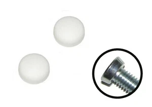 2 x Abdeckkappe WEISS für Kennzeichen Befestigung Schrauben M5 M6 4,8 & 5,6 mm - Picture 1 of 2