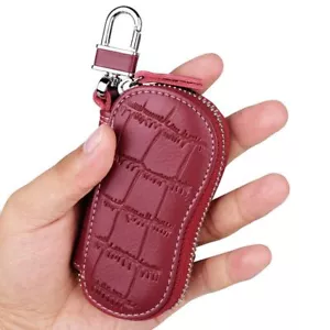 Custodia portachiavi - Borsa di chiusura con cerniera in vera pelle di mucca 6 ganci chiave - Foto 1 di 22