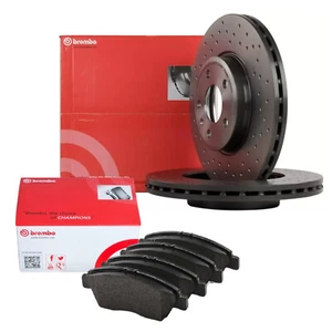 Kit Dischi Forati e Pastiglie Anteriori Brembo Vw Golf 5 Audi A3 - Bild 1 von 2